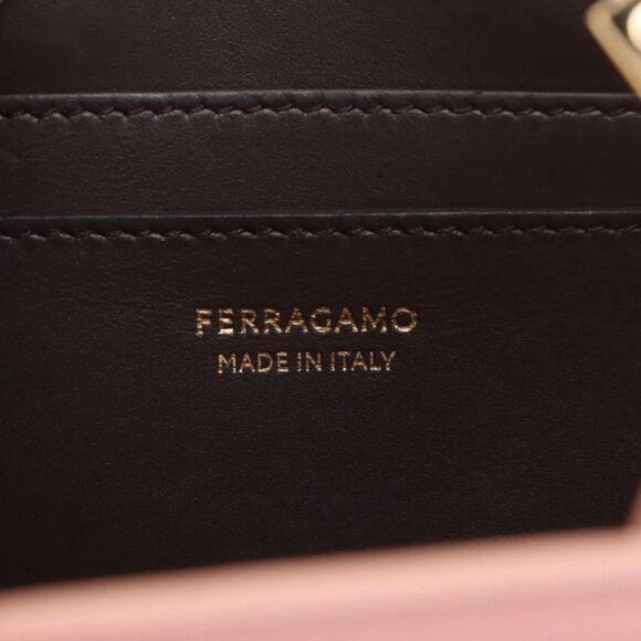 Ferragamo Hug Mini Leather Two-Way Handbag Nylund Pink - Picture 9 of 13